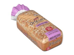 A bag of Sara Lee Artisano multigrain bread