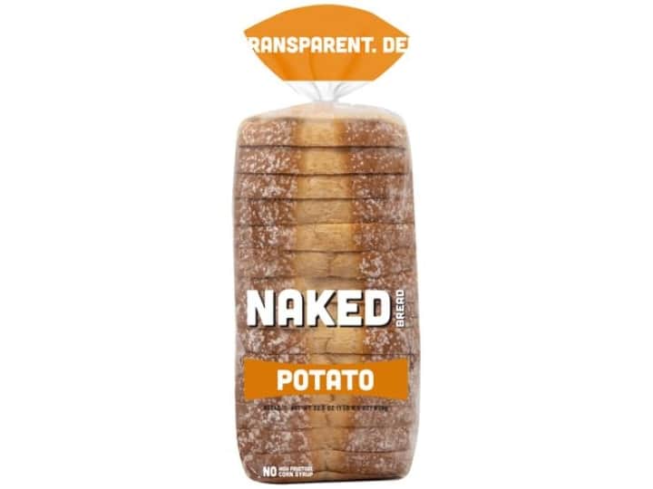 A bag of Naked potato bread