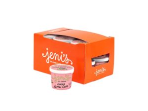 An image of a box of Jeni's Street Treat ice cream pints on a white background.