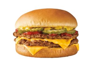 A Sonic quarter pounder double cheeseburger on a white background.