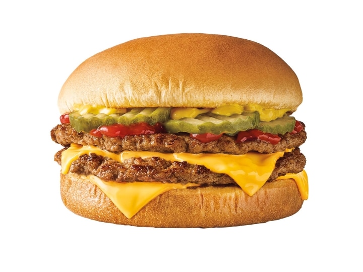A Sonic quarter pounder double cheeseburger on a white background.