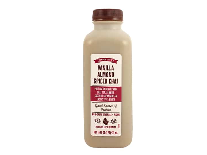 An image of a Trader Joe's vanilla almond spiced chai drink.