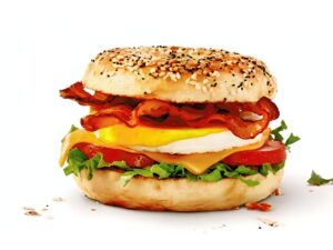 An image of a Tim Hortons BELT sandwich on a white background.