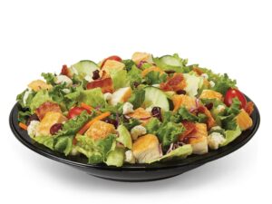 An image of Culver's Cranberry Bacon Bleu Salad with Grilled Chicken on a white background.