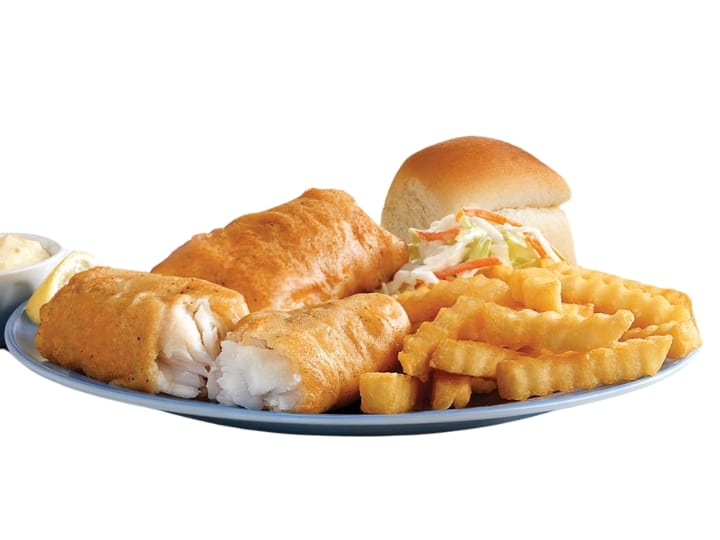 An image of Culver's North Atlantic Cod Dinner on a white background.