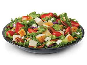 An image of Culver's Strawberry Fields Salad with Grilled Chicken on a white background.