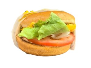 An image of an In N Out veggie burger on a white background.