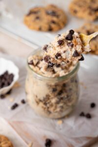 A spoonful of cottage cheese cookie dough.