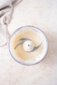 Cottage cheese cookie dough mix blended in a food processor.