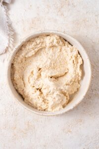 Mixed cottage cheese cookie dough in a bowl.