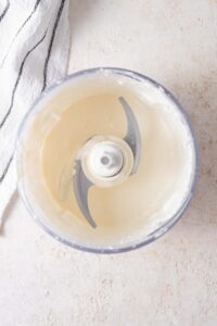 Dressing for cottage cheese egg salad made in a food processor.