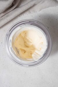 Whipped cottage cheese in a blender.