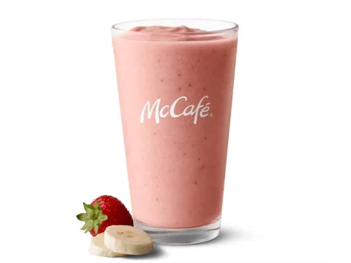 A McDonald's strawberry banana smoothie